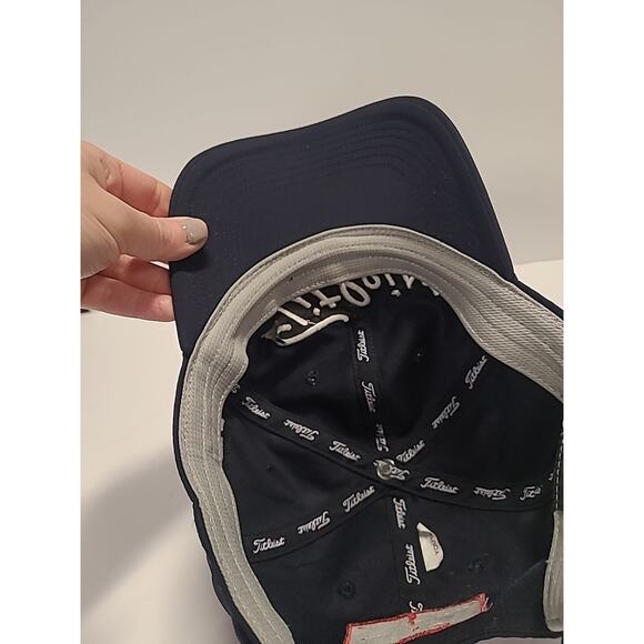 Titleist FJ FootJoy YOUTH OS PRE-OWNED Pro V1 Tour Adjustable Hat Cap Blue/White - Picture 9 of 9